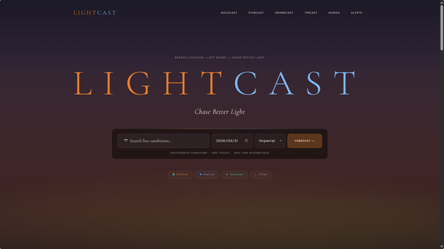Lightcast 風景攝影師的神隊友:LightCast Suite 免費預測工具,精準掌握晨昏與星空出景時機 | DIGIPHOTO
